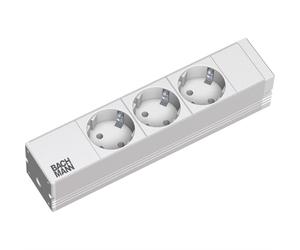 Bachmann - Rallonge (rack - montable) - Ports de sortie : 3 - 1U - 25.4 cm (10") - 2 m - Allemagne - argent, gris clair, RAL 7035