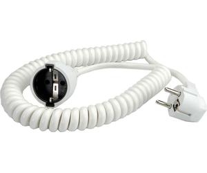 BACHMANN Rallonge spirale à contact de protection 230V/16A, blanc, 4 m