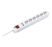 Bachmann Multiprise de bureau Smart 381.2501K – 6x230V, parasurtenseur, câble 1,5 m – blanc