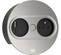 BACHMANN Système TWIST 2, prise CZ + alimentation (USB A+C), argent (946.006) (19.07.3136)