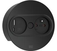 BACHMANN Système TWIST 2, prise CZ, alimentation (USB A, C), noir (946.106) (19.07.3152)