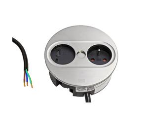 BACHMANN Système TWIST 2, prise CZ + alimentation (USB C), argent (946.006) (19.07.3136)