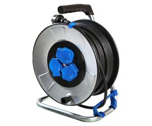 BACHMANN Touret de câble en tôle d'acier 3-f. 40m, H07RN-F 3G1,5mm, IP44