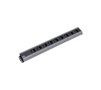Bachmann Tradesman's strip - Coupe-circuit - CA 230 V - connecteurs de sortie : 9 - 2 m cordon - Allemagne - noir/gris