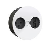 BACHMANN TWIST 1xUTE 1xUSB Charger courant 2,0m AEH,RAL9010 30GE