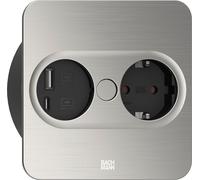 BACHMANN TWIST 2 1xCEE7/3 1xUSB A/C 22W 2,0m AEH aspect inox carré