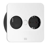 BACHMANN Twist 2 1xCEE7/3 1xUSB A/C 22W 2,0m AEH RAL9010 30GE rectangulaire