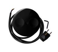 Bachmann Twist 2S - Multiprise - Prises de sortie : 2 - cordon de 2 m - Allemagne - noir, RAL 9005