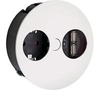 BACHMANN TWIST 931.231 Blanc mat avec prise de courant de sécurité et double chargeur USB / Norme allemande / BACHMANN / Prise de courant