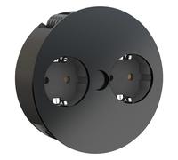 Bachmann Twist 2S - Multiprise - Prises de sortie : 2 - cordon de 2 m - Allemagne - noir, RAL 9005