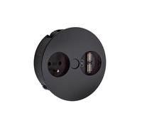 Bachmann Twist USB A, élément de prise, avec prise belge/française, noir mat