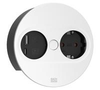 Bachmann TWIST2 1xCEE7/3 1xUSB A/C 22 W, ronde, blanche, 0,2 m, avec fiche ISV