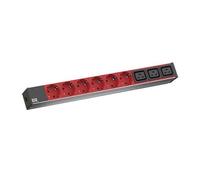 Bachmann - Unité de distribution d'alimentation (montage en rack) - CA 230 V - 1 phase - entrée, entrée IEC 60320 C20 - prises de sortie : 9 (6 x IEC 60320 C19, 3 x power CEE 7/3) - 1U - 48,3 cm (19")