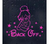 Back Off Autocollant pour voiture Motif fée Rose 15 x 12 cm