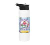 Back to School Teacher Student Apple Books Classroom Stainless Steel Insulated Water Bottle