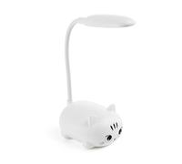 Back2Fun Lampe de bureau pour enfant en forme de chaton, lumière LED chaude, col flexible, mini lampe portable pour enfants rechargeable USB, conçue comme lumière de nuit ou pour étudier