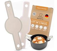 Backefix Lot de 2 plaques à pain rondes et ovales en silicone platine - Le tapis de cuisson pour vos moules à pain