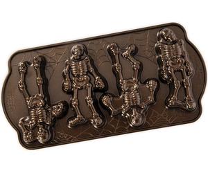 Backform "Spooky Skeleton Cakelet Pan" - Nordic Ware | Fall Harvest Bronze
