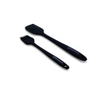 Backhaus Set de Spatule et Pinceau Pâtissier en Silicone Premium - Ustensiles Anti-Adhérents et Résistants à la Chaleur pour Tout Type de Revêtements - Noir