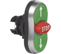 BACO BA223987 L61BA22 Bouton-poussoir triple touche collerette plastique, chromé vert, rouge, vert 1 pc(s)