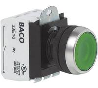 BACO BAL21AH10L L21AH10L Bouton-poussoir collerette plastique, chromé rouge 1 pc(s)