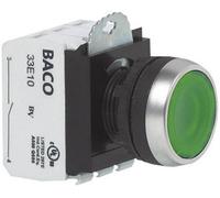 BACO BAL21AH20H L21AH20H Bouton-poussoir collerette plastique, chromé vert 1 pc(s)