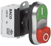 BACO BAL61QB21A L61QB21A Bouton-poussoir à double touche collerette plastique, chromé vert, rouge 1 pc(s)