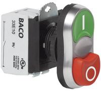 BACO BAL61QB21A L61QB21A Bouton-poussoir à double touche collerette plastique, chromé vert, rouge 1 pc(s)