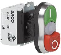 BACO BAL61QK21L L61QK21L Bouton-poussoir à double touche collerette plastique, chromé vert, rouge 1 pc(s)