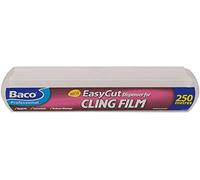 BacoFoil Film étirable Professionnel Easycut et Distributeur 250 m x 35 cm, Blanc, 40 x 8,4 x 7,4 cm