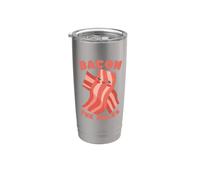 Bacon Rules Cute Cartoon Food Lover Humour Gobelet isotherme en acier inoxydable double paroi