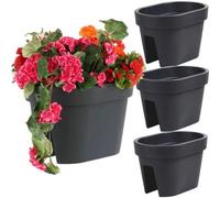 Bacs À Fleurs - Botle - Lot De 3 - 39,5 Cm X 27 Cm - Anthracite - 12,3 L Multicolore