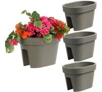 Bacs À Fleurs - Botle - Lot De 3 - 39,5 Cm X 27 Cm - Gris Pierre - Capacité 12,3 L Multicolore
