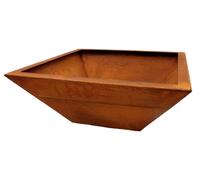 Bacs à plantes en acier Corten, dimensions 50 x 50 cm, avec patine