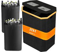 Bacs de collecte de bouteilles consignées - Récipients de collecte avec couvercle - Pour le stockage des bouteilles - Grande capacité - 150 litres - Noir