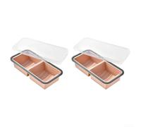 Bacs de Congélation Silicone 2 Pack avec Couvercles Hermétiques(Pink) | Lot de 2 grands bacs, couvercles inclus, design empilable, gain de place optimal, pour idéal pour batch cooking