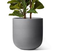 Bacs de culture en céramique, grands, 30 cm, couleur gris anthracite, avec trou de drainage