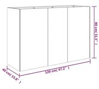 Bacs de jardin surélevés de 120 x 40 x 80 cm, en acier Corten durable
