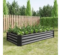 Bacs de jardin surélevés galvanisés pour légumes, jardinières surélevées d'extérieur, bacs de jardin surélevés en métal en acier pour légumes, fleurs, herbes aromatiques, terrasse, couleur noire, form