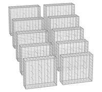 Bacs de plantation en gabions - paniers en pierre - acier galvanisé - 100 x 90 x 30 cm