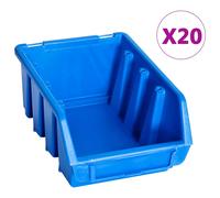 Bacs de rangement empilables 20 pcs bleu plastique