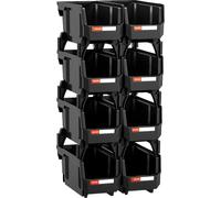 Bacs de rangement empilables en plastique, 27,6 x 14 x 13 cm (lot de 8), bacs en plastique pour organiser et ranger le contenu des placards, garages, petites pièces, fournitures de bureau et autres ac