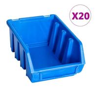 Bacs de rangement empilables - vidaXL - 20 pcs - Plastique - Bleu