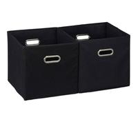 Bacs de rangement en tissu, organiseur cubique avec deux poignées, paniers pliables pour chambre, lot de 2, noir, 28 x 28 x 28 cm