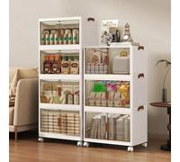 Bacs de rangement pliables à 2/3/4/5 niveaux avec couvercles, boîte de rangement pliable pour la maison, la cuisine et le bureau, organisateur de placard empilable avec roulettes, conteneurs de rangem