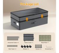 Bacs de rangement pour sous-lit - Lot de 2, 72 l, XXL - Empilables - EnPolyuréthane- Pour les vêtements, les chaussures, les couvertures et les jouets