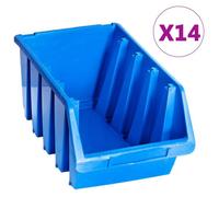 Bacs de rangement - vidaXL - Empilables - Plastique - Bleu - 14 pièces