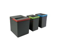 Bacs de tri pour tiroir de cuisine Recycle 2 bacs de 7 litres et 1 bac de 15 litres