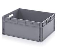 Bacs Euro 80 x 60 x 32 caisse en plastique 80x60x32 conteneur de stockage gris empilable