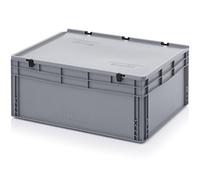 Bacs Euro Boîte de Rangement 80 x 60 x 33,5 avec Couvercle à Charnière Inclus Mètre Pliant Gratuit
